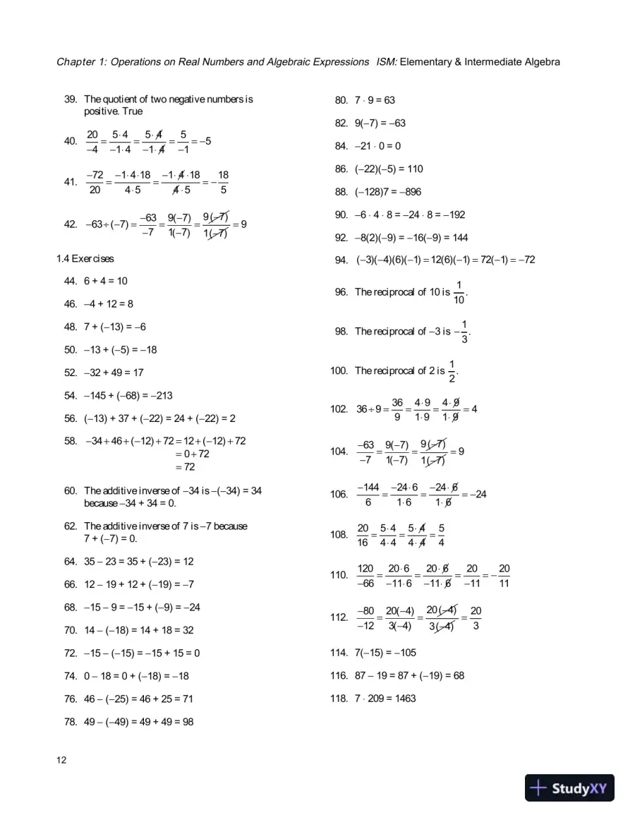 Solution Manual for Elementary and Intermediate Algebra, 4th Edition, page 15