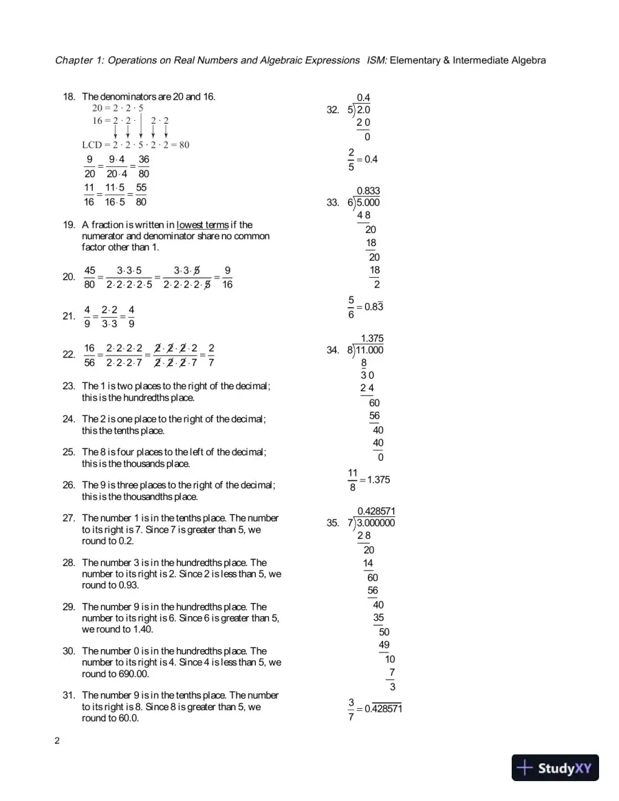 Solution Manual for Elementary and Intermediate Algebra, 4th Edition, page 5