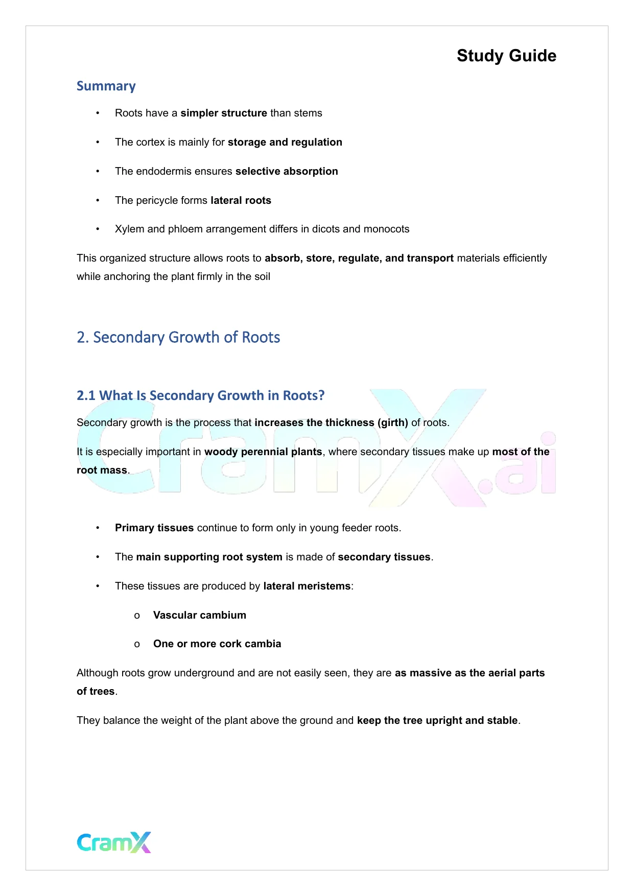 Plant Biology - Roots - Page 5 preview image