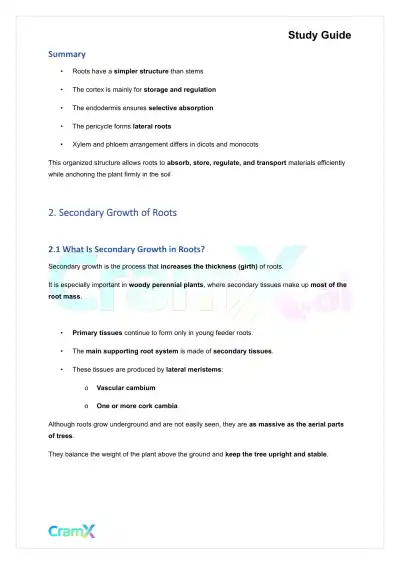 Plant Biology - Roots - Page 5 preview image