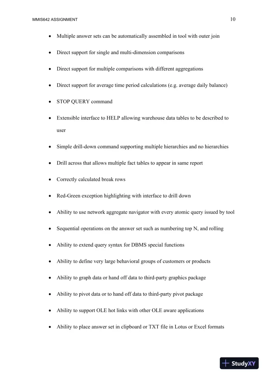 MMIS642 Assignment: Data Warehouse and Sales Analysis Strategies for Enterprise Decision-Making, page 11