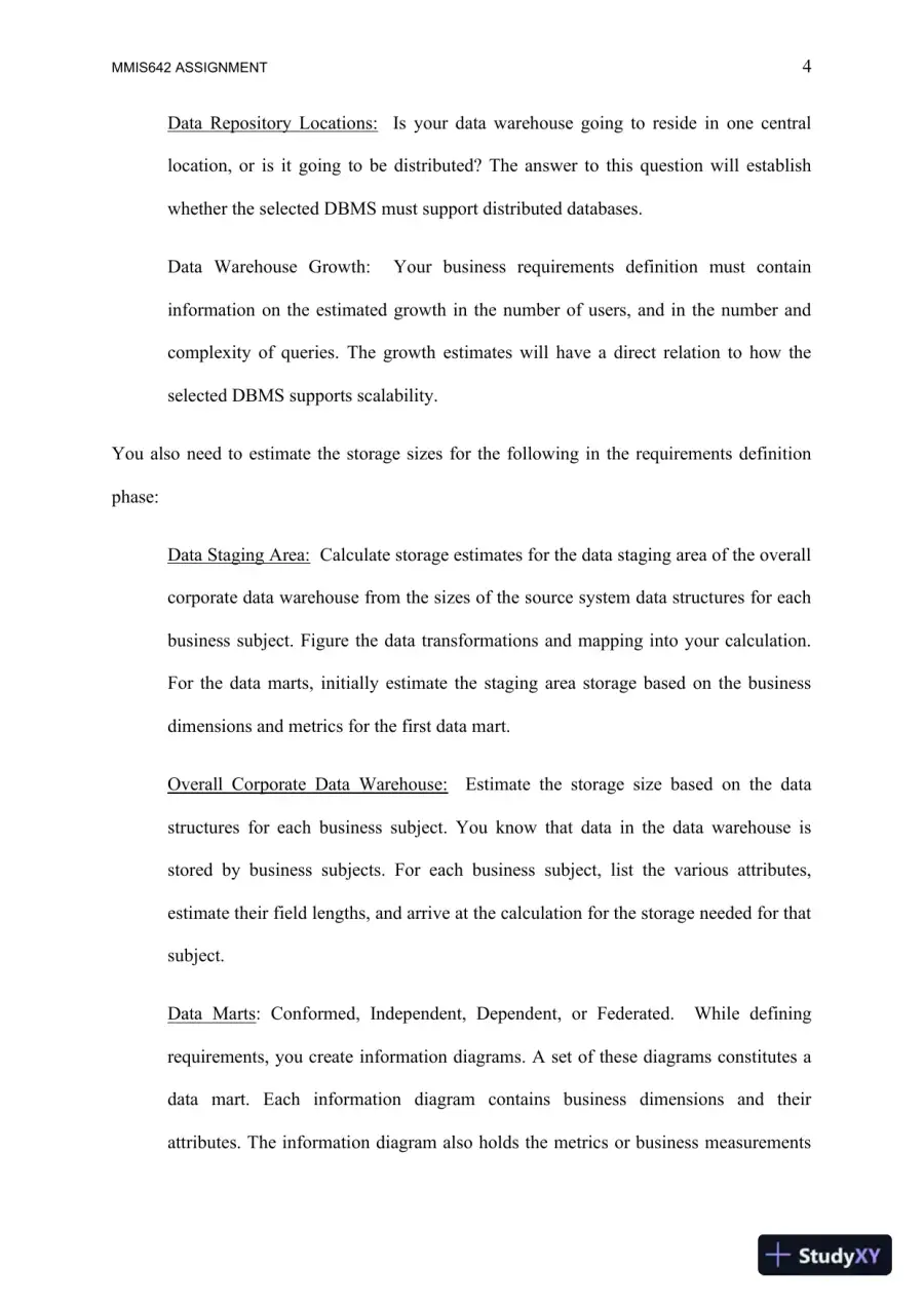 MMIS642 Assignment: Data Warehouse and Sales Analysis Strategies for Enterprise Decision-Making, page 5