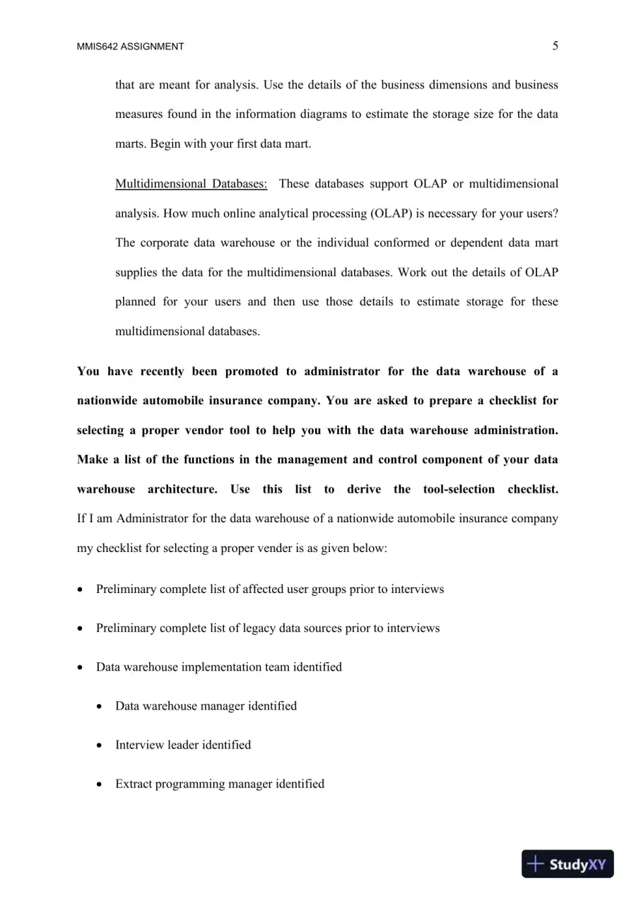 MMIS642 Assignment: Data Warehouse and Sales Analysis Strategies for Enterprise Decision-Making, page 6