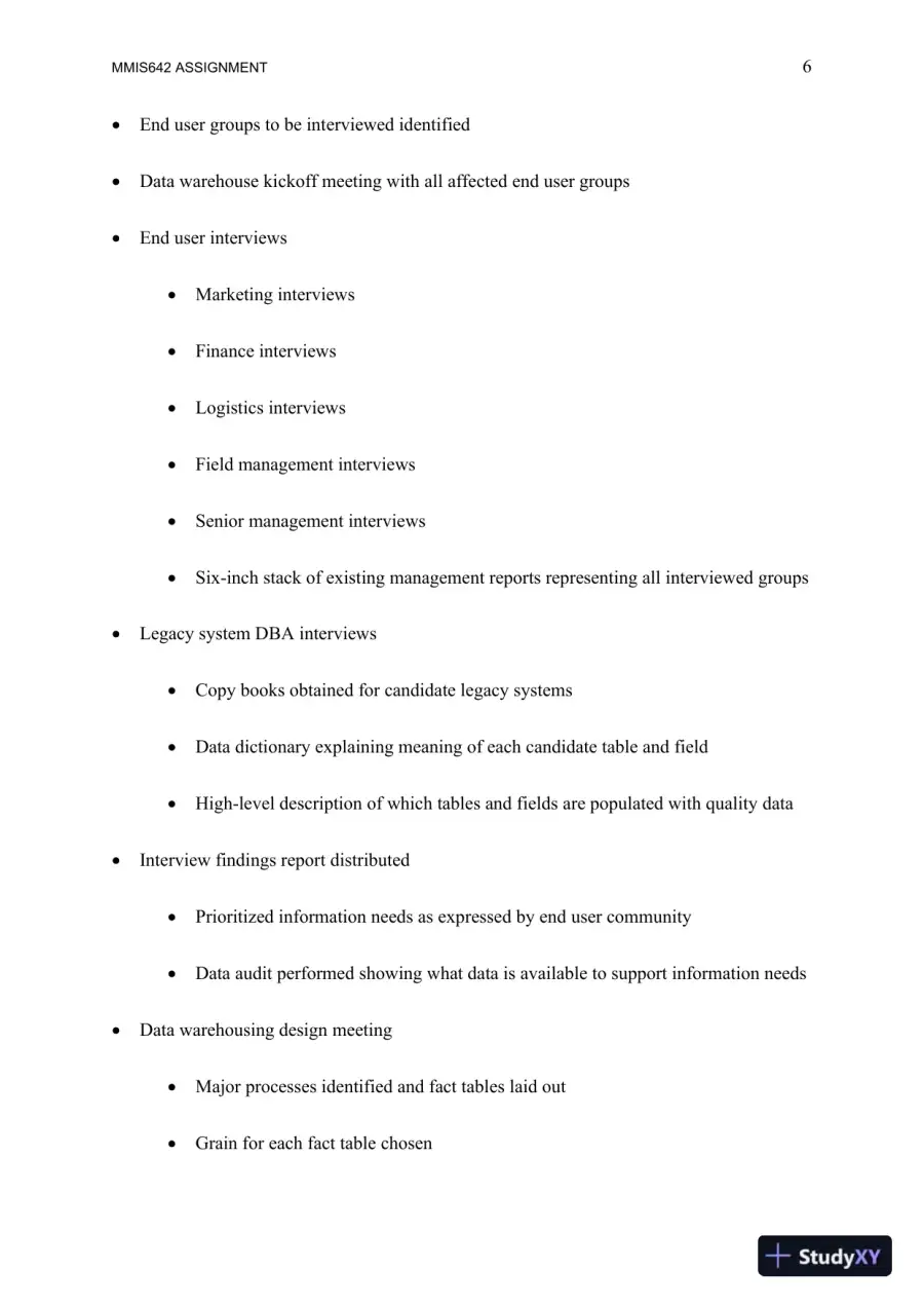 MMIS642 Assignment: Data Warehouse and Sales Analysis Strategies for Enterprise Decision-Making, page 7