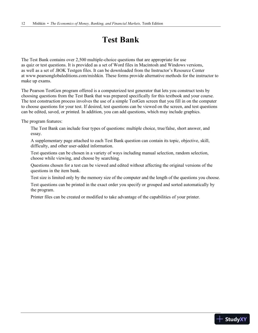 Solution Manual for Economics of Money, Banking and Financial Markets Global Edition, 10th Edition, page 18