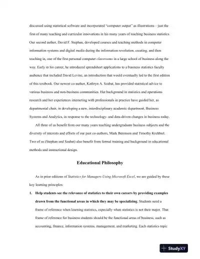 Statistics For Managers Using Microsoft Excel, Global 8th Edition Solution Manual - Page 6 preview image