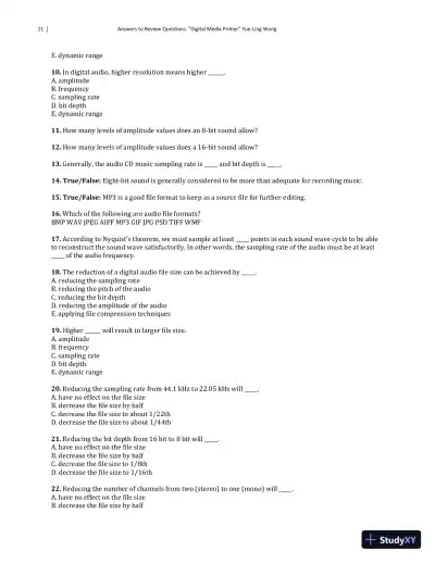 Solution Manual for Digital Media Primer, 3rd Edition - Page 12 preview image