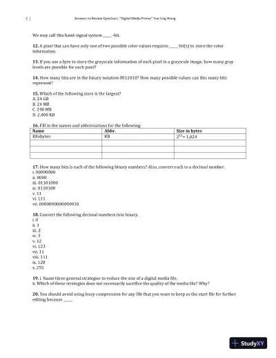 Solution Manual for Digital Media Primer, 3rd Edition - Page 3 preview image