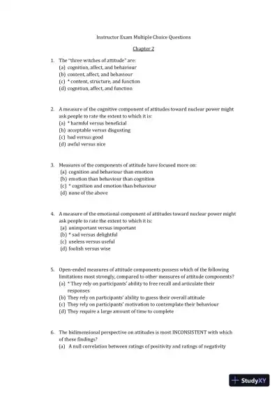 The Psychology of Attitudes and Attitude Change Second Edition Test Bank - Page 4 preview image
