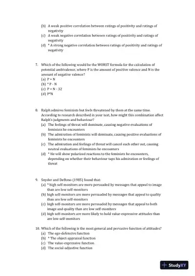 The Psychology of Attitudes and Attitude Change Second Edition Test Bank - Page 5 preview image