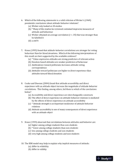 The Psychology of Attitudes and Attitude Change Second Edition Test Bank - Page 8 preview image