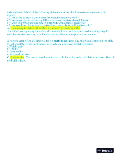 2023-2024 ATI RN Mental Health Practice Exam With Answers (61 Solved Questions) - Page 4 preview image