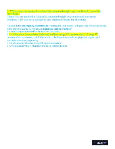 2023-2024 ATI RN Mental Health Practice Exam With Answers (61 Solved Questions) - Page 7 preview image