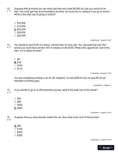 Microeconomics and Behaviour 5th Edition Test Bank - Page 15 preview image