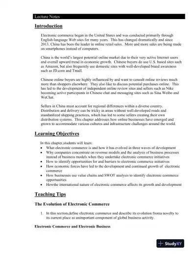 Electronic Commerce, 12th Edition Class Notes - Page 3 preview image