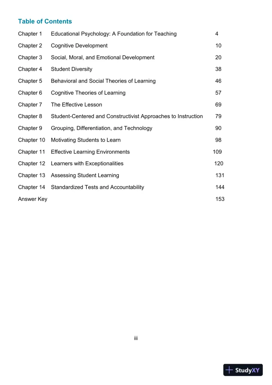 Test Bank for Educational Psychology: Theory and Practice, 12th Edition, page 3