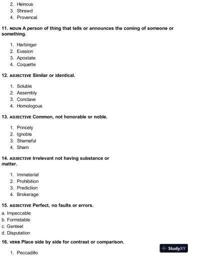 HESI Vocabulary A2 Exam Testbank With Answers (50 Solved Questions) - Page 4 preview image