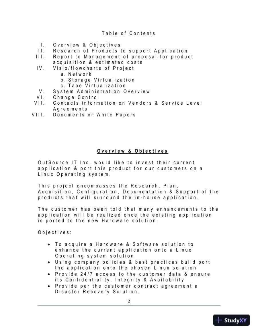 Project: Plan/Acquire/Build/Document And Support Corporate Linux Install, page 3