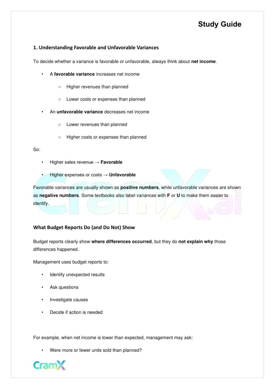 Accounting Principles II – Flexible Budgets and Standard Costs, page 2