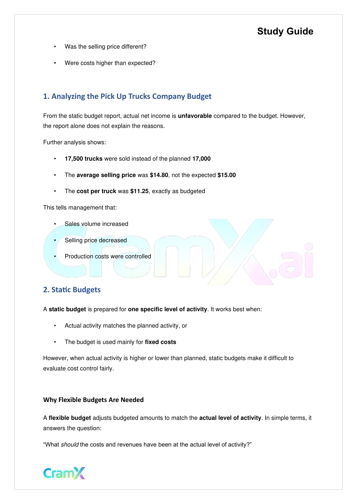 Accounting Principles II – Flexible Budgets and Standard Costs - Page 3 preview image