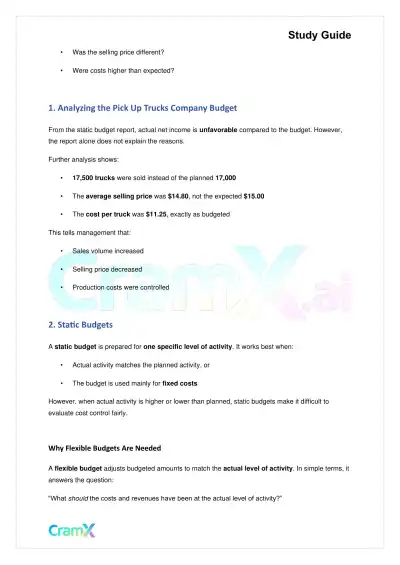Accounting Principles II – Flexible Budgets and Standard Costs - Page 3 preview image