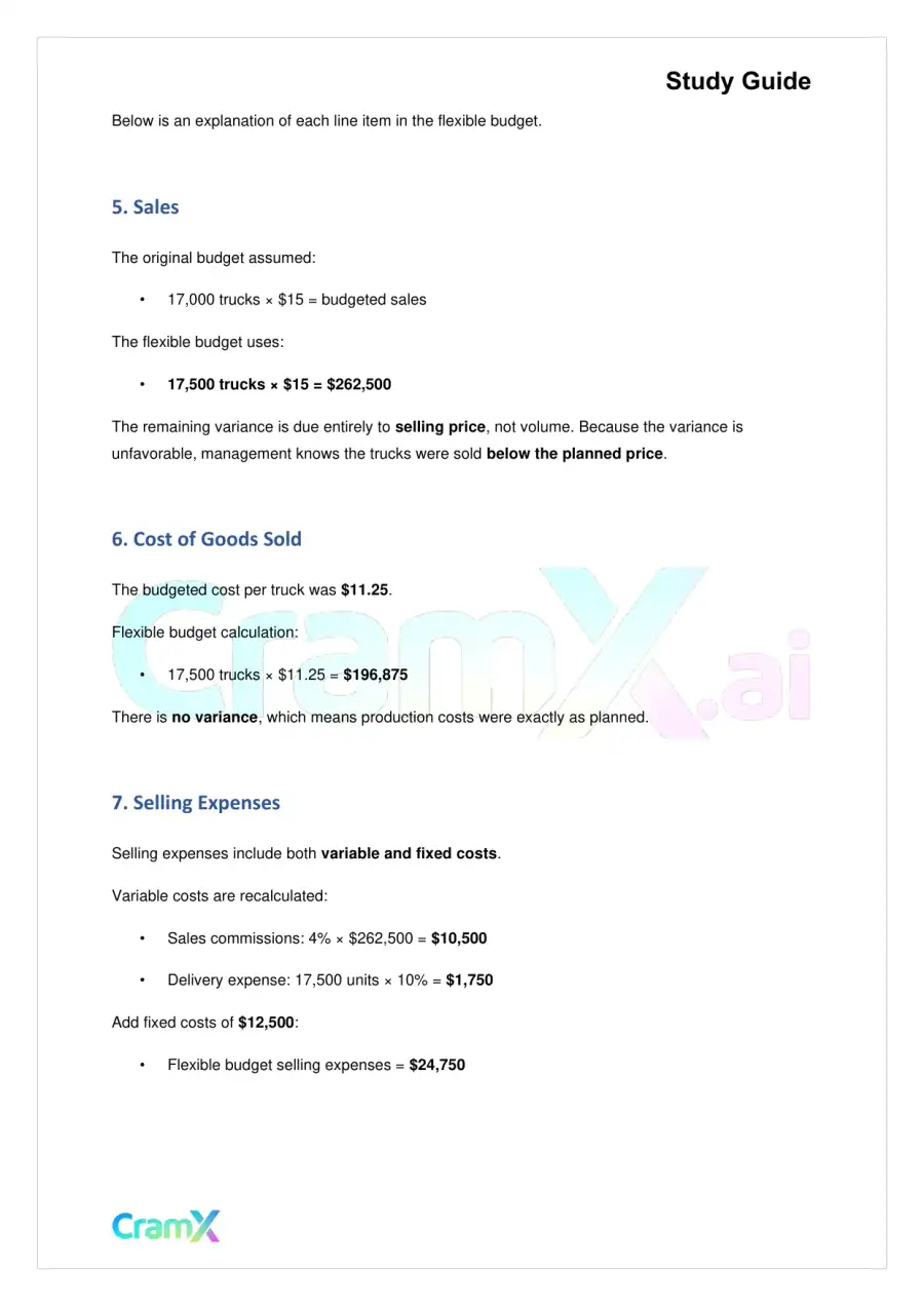 Accounting Principles II – Flexible Budgets and Standard Costs, page 6