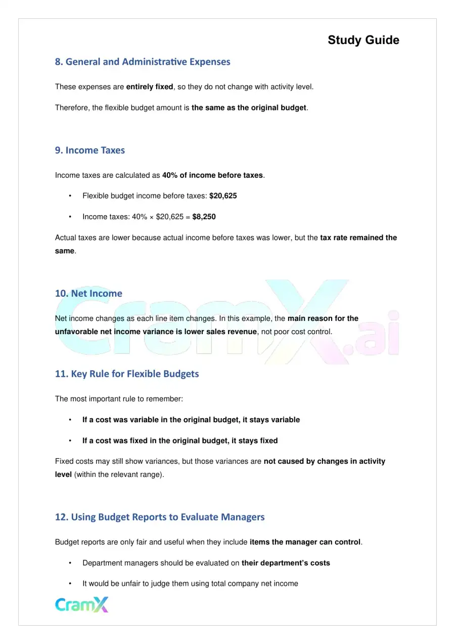 Accounting Principles II – Flexible Budgets and Standard Costs, page 7