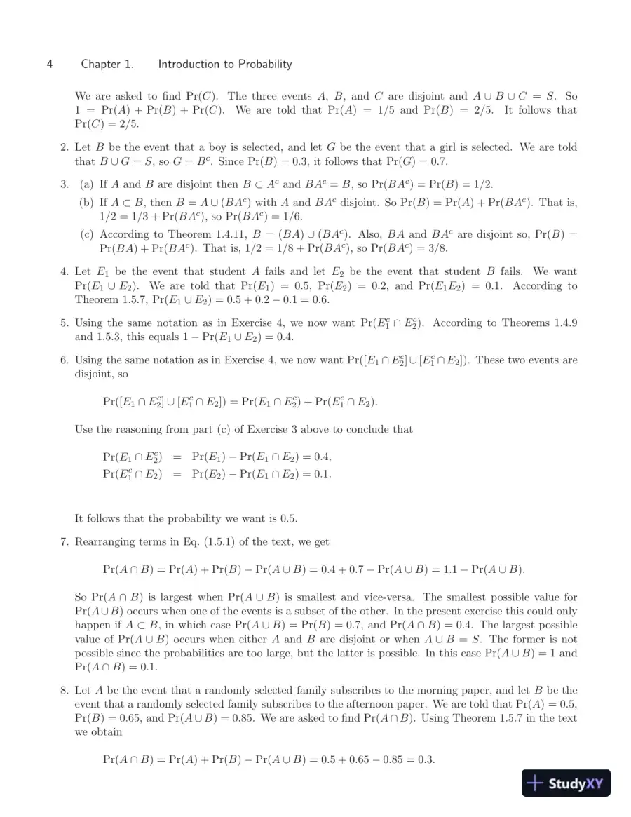 Solution Manual for Probability and Statistics, 4th Edition, page 11
