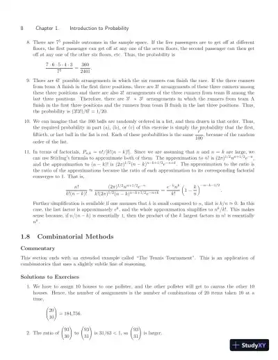 Solution Manual for Probability and Statistics, 4th Edition - Page 15 preview image
