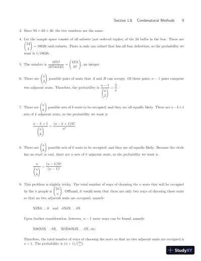 Solution Manual for Probability and Statistics, 4th Edition - Page 16 preview image