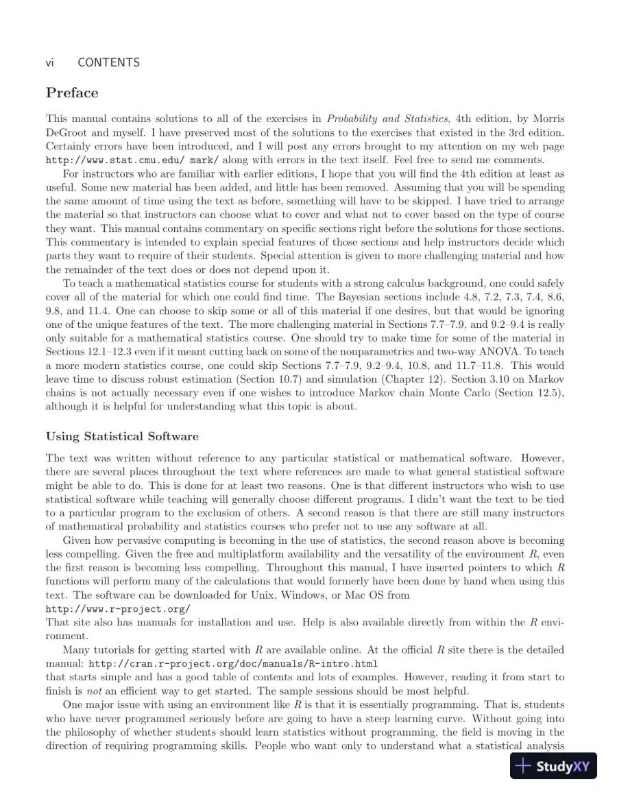 Solution Manual for Probability and Statistics, 4th Edition, page 6