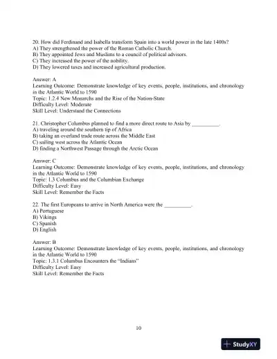 Test Bank for Visions of America: A History of the United States, Volume 1, 3rd Edition - Page 13 preview image