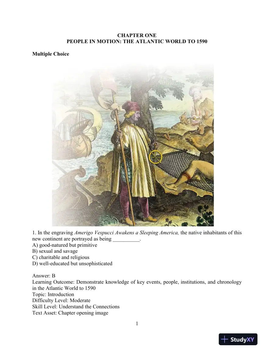 Test Bank for Visions of America: A History of the United States, Volume 1, 3rd Edition, page 4