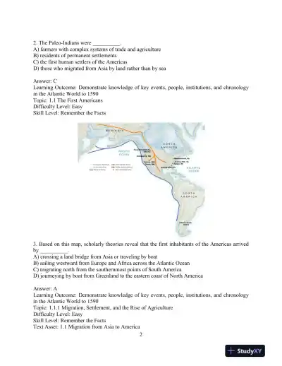 Test Bank for Visions of America: A History of the United States, Volume 1, 3rd Edition - Page 5 preview image