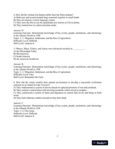 Test Bank for Visions of America: A History of the United States, Volume 1, 3rd Edition - Page 6 preview image