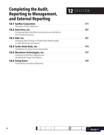 Solution Manual for Auditing Cases: An Interactive Learning Approach, 7th Edition - Page 10 preview image