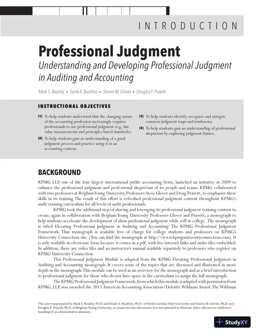 Solution Manual for Auditing Cases: An Interactive Learning Approach, 7th Edition, page 13