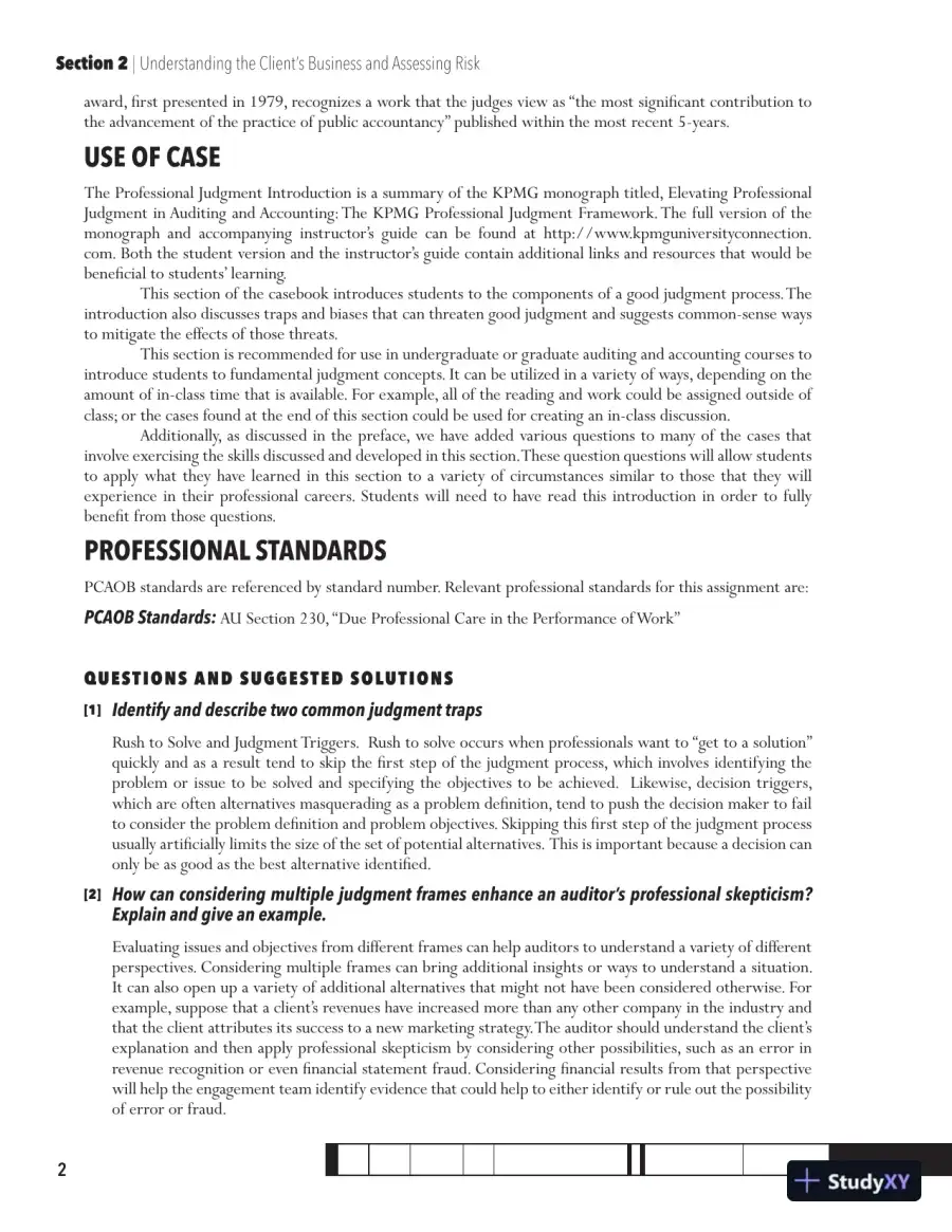 Solution Manual for Auditing Cases: An Interactive Learning Approach, 7th Edition, page 14