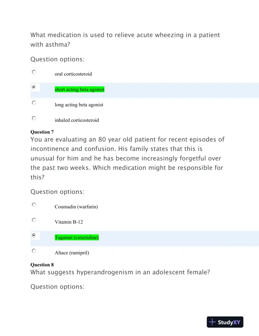 APEA3p Nursing Diagnosis Practice Exam With Answers (75 Solved Questions), page 5