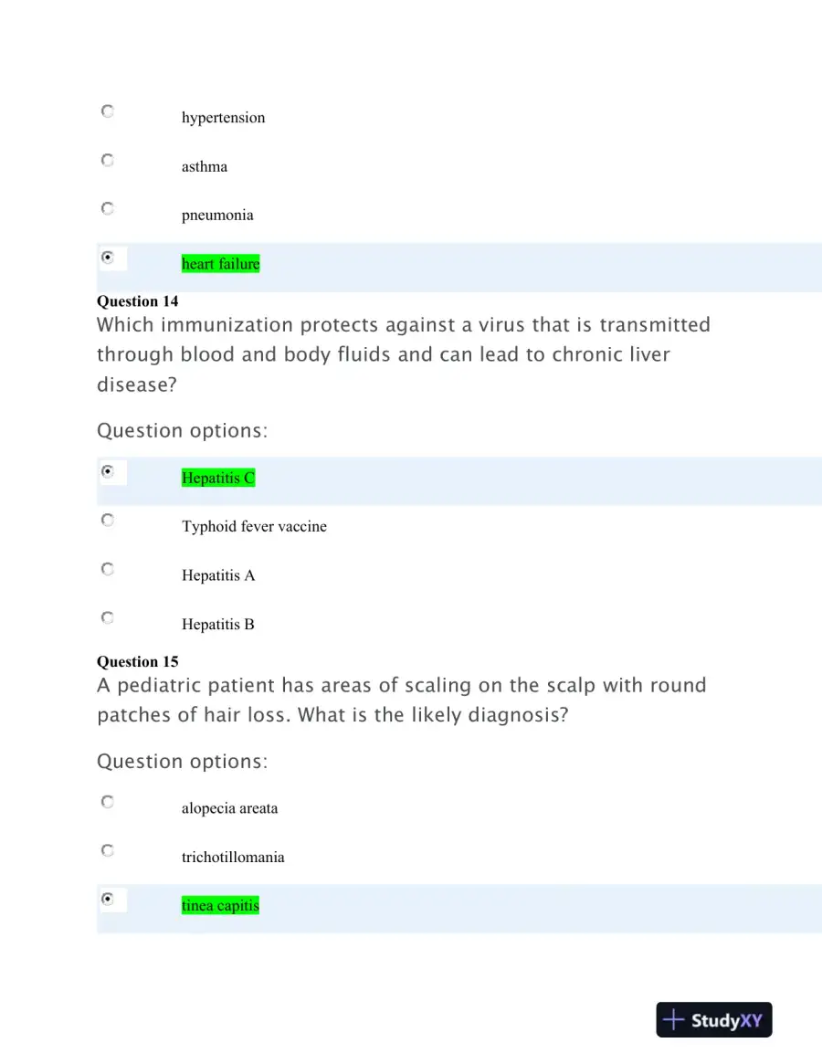 APEA3p Nursing Diagnosis Practice Exam With Answers (75 Solved Questions), page 8