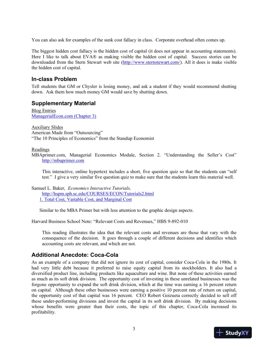Managerial Economics, 3rd Edition Class Notes, page 11