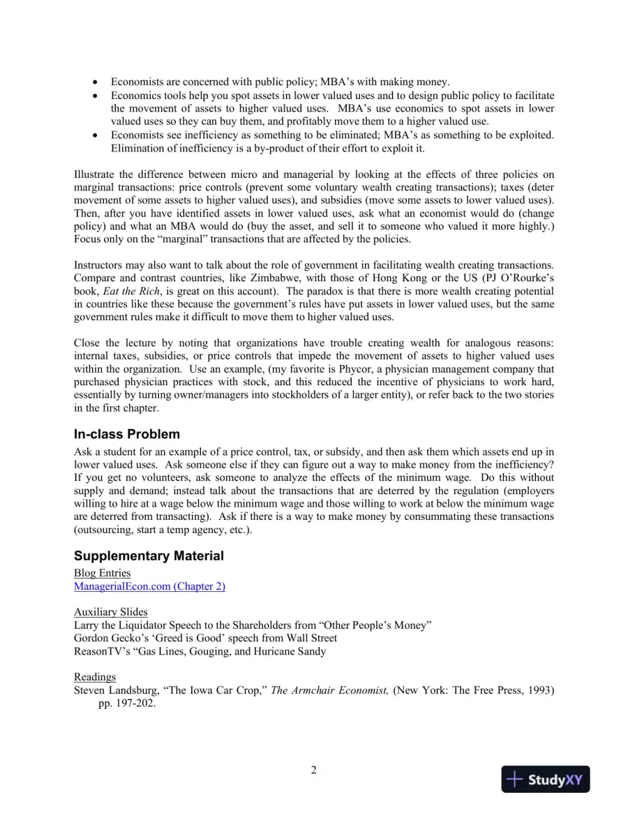Managerial Economics, 3rd Edition Class Notes, page 7