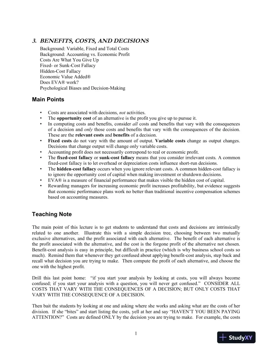 Managerial Economics, 3rd Edition Class Notes, page 9