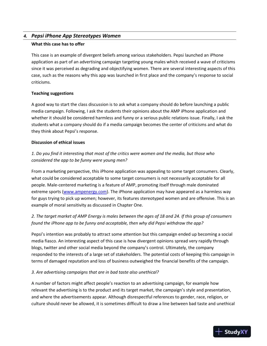 Business And Professional Ethics, 7th Edition Solution Manual, page 9