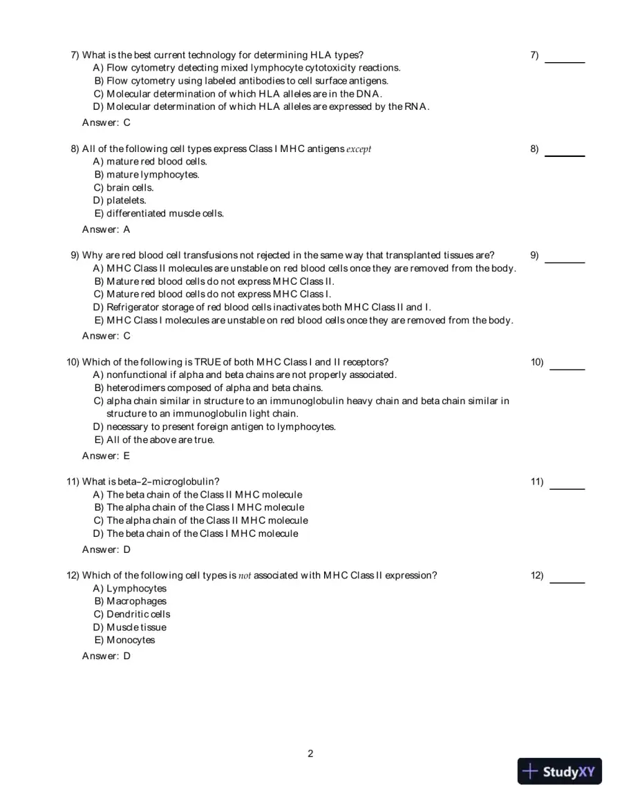 Clinical Laboratory Immunology, 1st Edition Test Bank, page 10