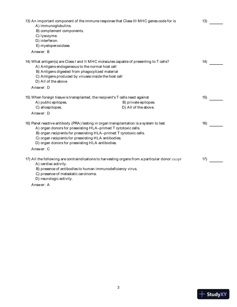 Clinical Laboratory Immunology, 1st Edition Test Bank, page 11