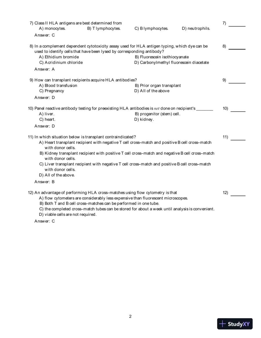 Clinical Laboratory Immunology, 1st Edition Test Bank, page 18