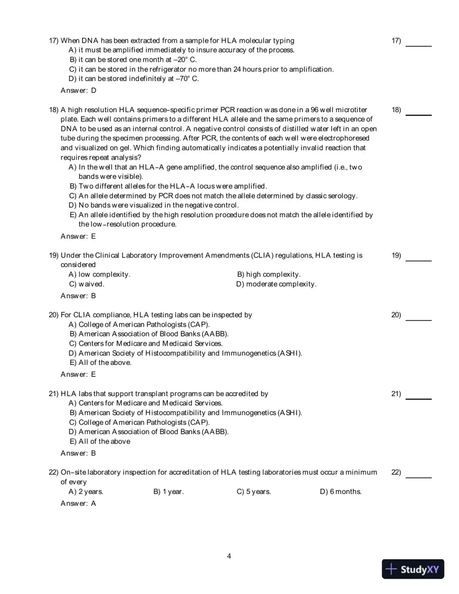 Clinical Laboratory Immunology, 1st Edition Test Bank, page 20