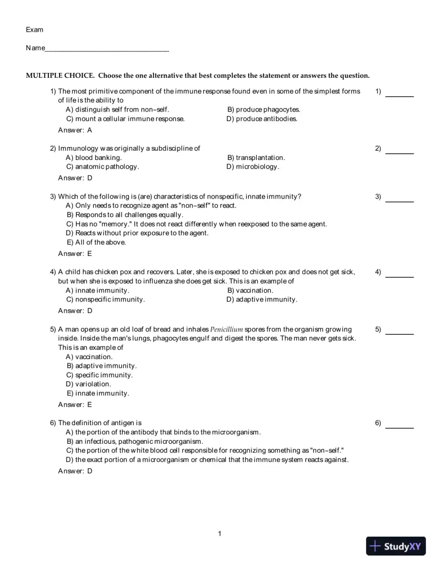 Clinical Laboratory Immunology, 1st Edition Test Bank, page 24