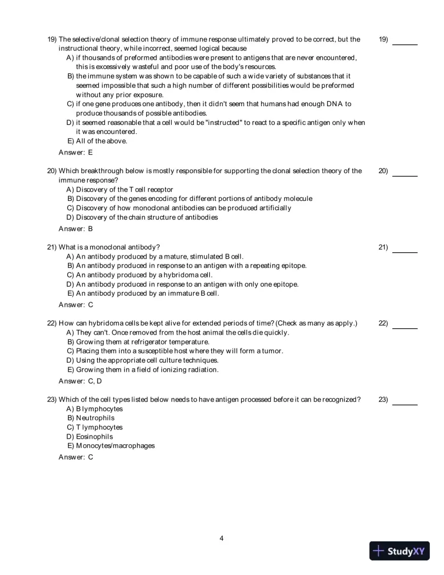 Clinical Laboratory Immunology, 1st Edition Test Bank, page 27